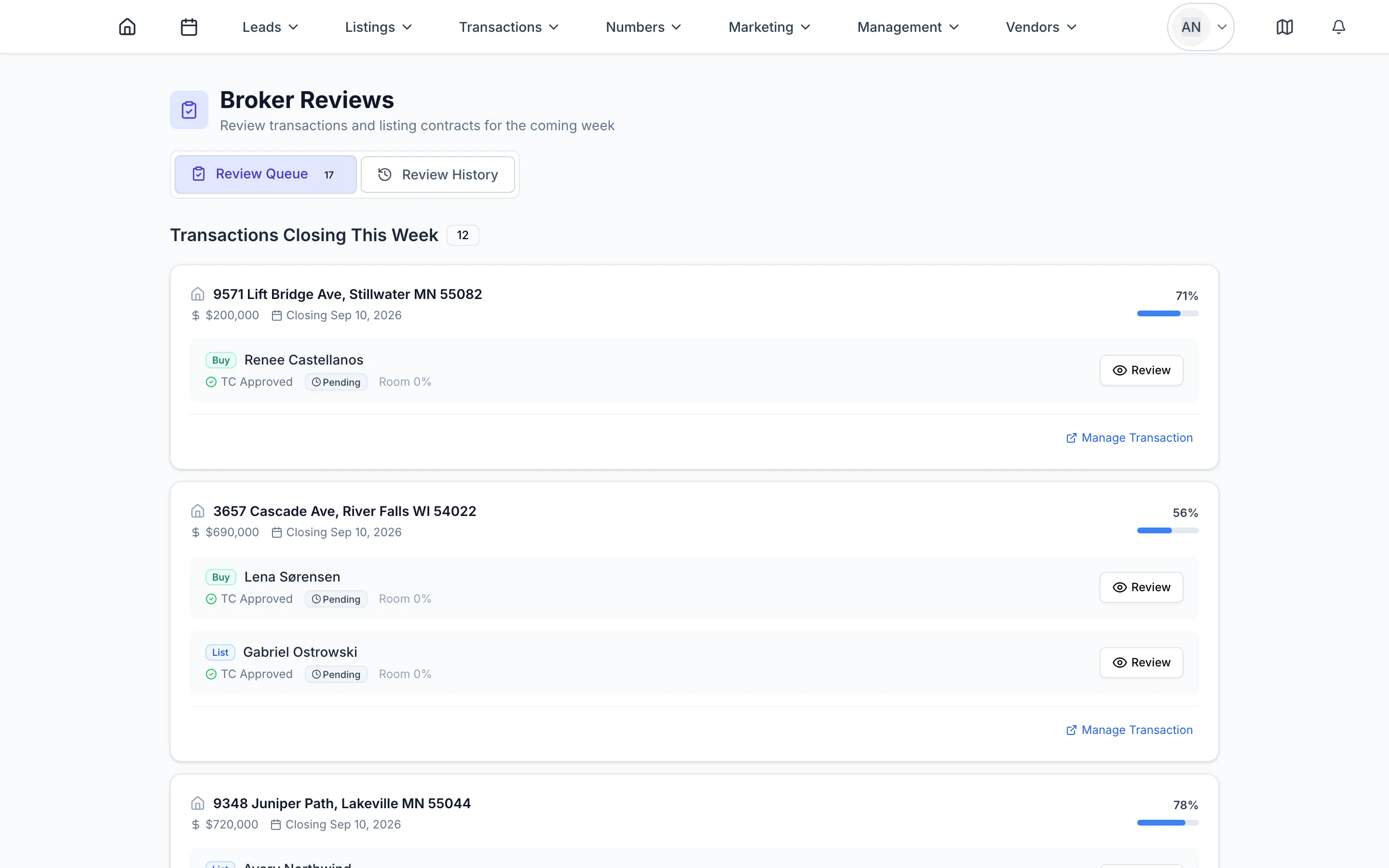 The broker clears the review queue